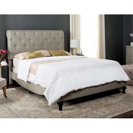 Safavieh Hathaway Full Size Upholstered Panel Bed- Grey - 52.3 x 59 x 88 in. FOX6214D-F